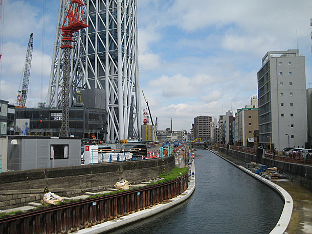 TOKYO SKYTREE Construction Phase In Asakusa