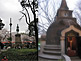 Prince Komatsu Akihito Statue and The Great Buddha Pagoda at Ueno Park in Tokyo