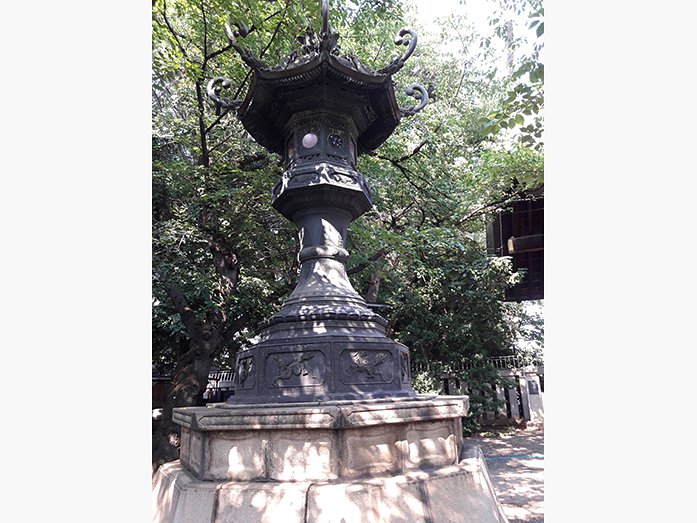 Old Metal Lantern, Yasukuni Shrine in Tokyo