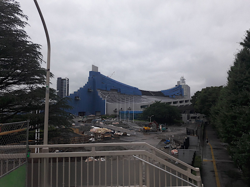 Construction at Yoyogi National Stadium in Tokyo