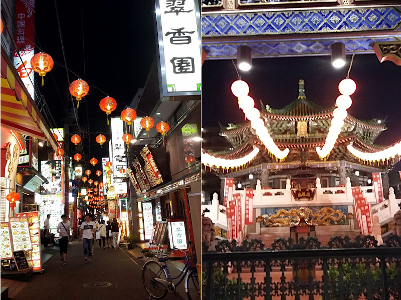 Street Scene and Masobyo (Ma Zhu Miao) Temple at night