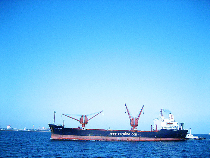Passing by a Ship during the Yokohama Harbour Cruise
