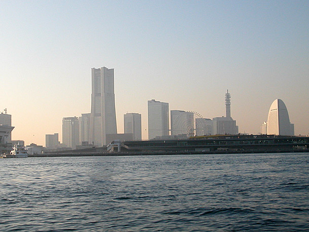 Skyline of Yokohama and Osanbashi Pier